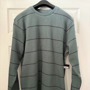 RVCA Thermal - Dayshift Thermal Pullover - Green Striped